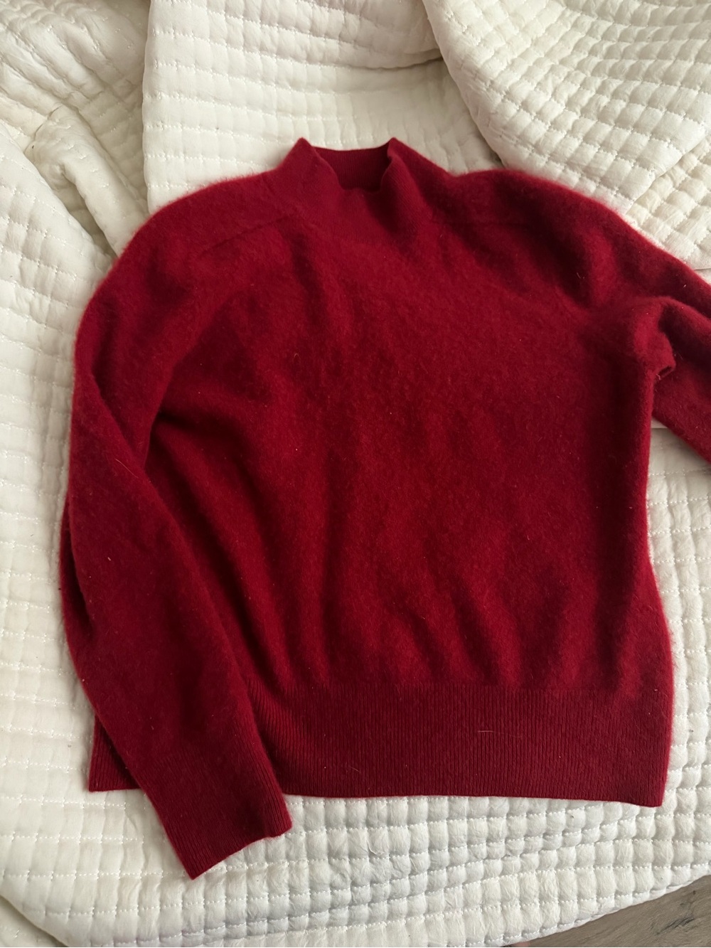 Women’s price Red Cashmere 100% Mock Neck Sweater